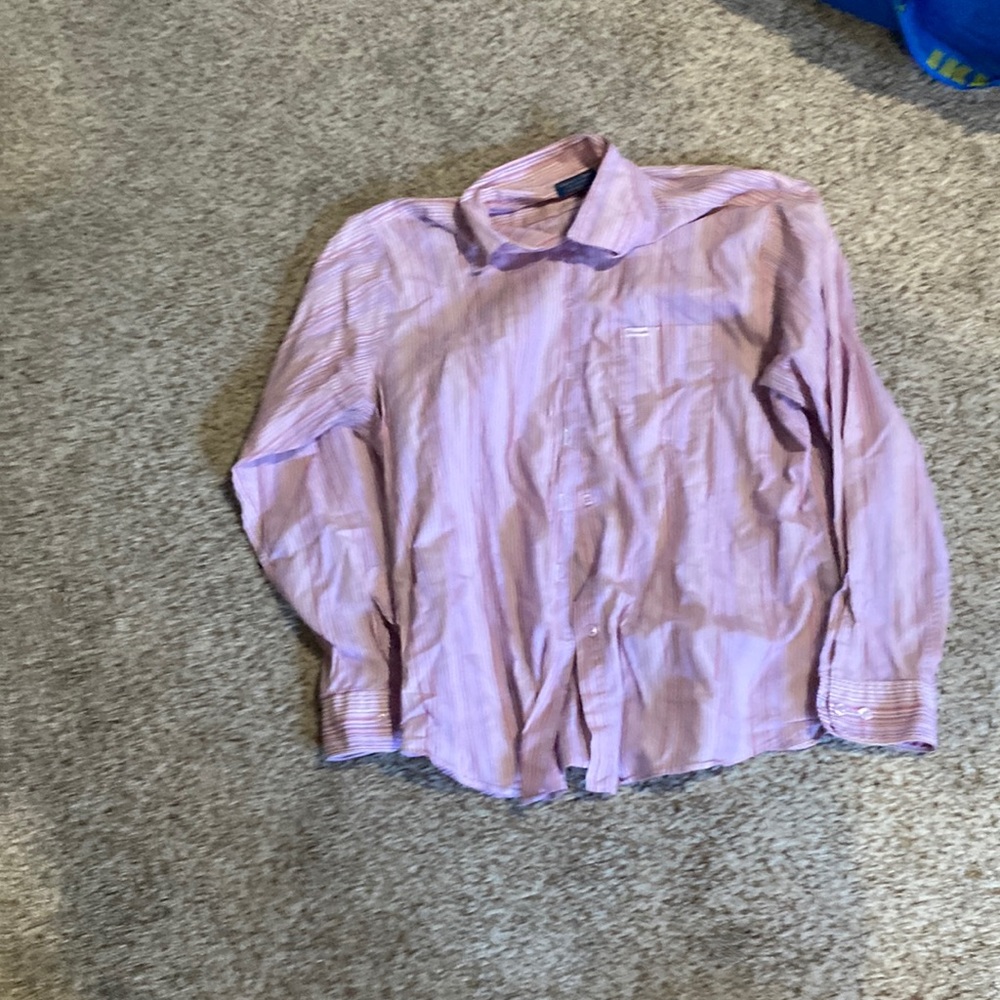 Faconnable women’s shirt size xl small pink and purple stripes